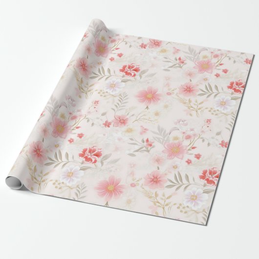 Weidekern Bloemige Cottagecore Cadeau Cadeaupapier (Uitgerold)