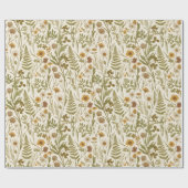 Weidekern Botanische Illustraties Bloemen Grassen Cadeaupapier (Vlak)