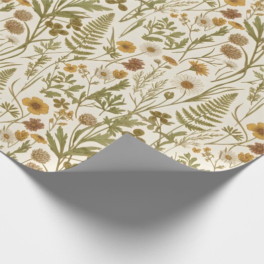 Weidekern Botanische Illustraties Bloemen Grassen Cadeaupapier (Hoek)