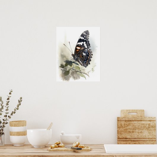 Weidemeyers Admiral Butterfly Art Print Poster (Keuken)