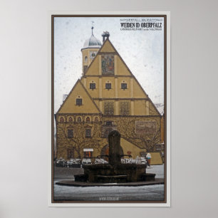 Weiden-id Opf - Snowfall in de Rathaus Poster