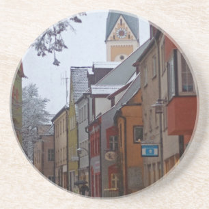 Weiden id Opf - Snowy Side Street Zandsteen Onderzetter