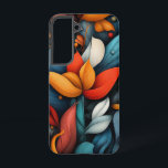 weidewals samsung galaxy hoesje<br><div class="desc">Een bruisende dans van bloementakjes in crème en sinaasappel over bleke pastels.</div>