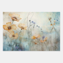 WEIDEWILDBLOEMEN ONTKOPPELEN DECORATIEF PAPIER INPAKPAPIER VEL