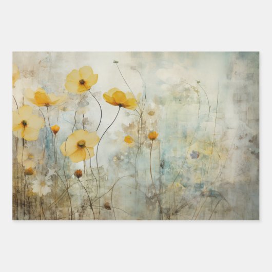 WEIDEWILDBLOEMEN ONTKOPPELEN DECORATIEF PAPIER INPAKPAPIER VEL (Voorkant 3)