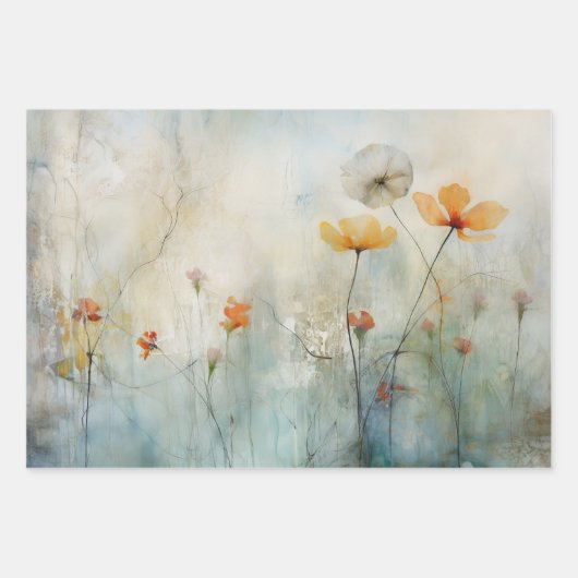 WEIDEWILDBLOEMEN ONTKOPPELEN DECORATIEF PAPIER INPAKPAPIER VEL (Voorkant 2)