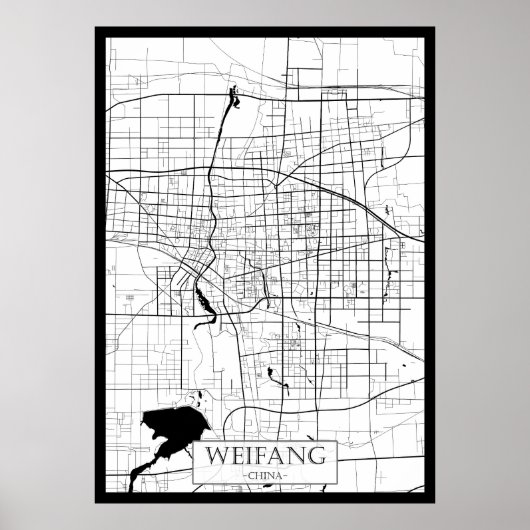 Weifang China Kaart Poster (Voorkant)