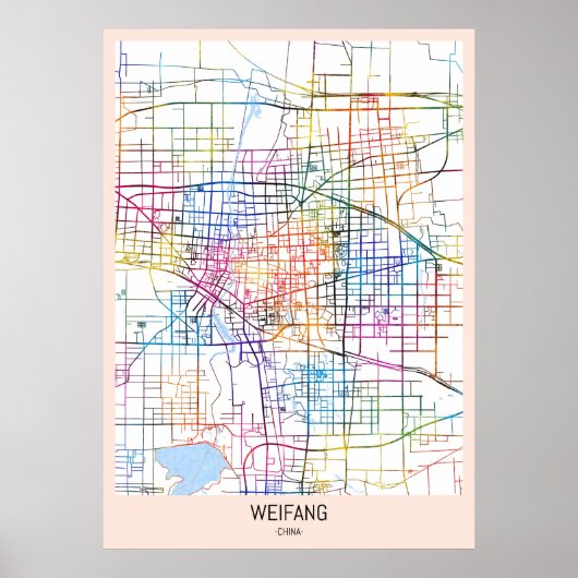 Weifang China Stadsplattegrond Poster (Voorkant)