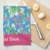 Weigela en Philadelphus Spring Blossom op Blue Theedoek (Quarter Fold)