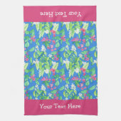 Weigela en Philadelphus Spring Blossom op Blue Theedoek (Verticaal)