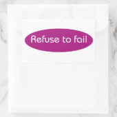 Weiger te falen rechthoekige sticker (Tas)