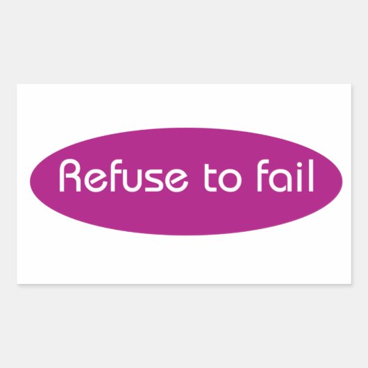 Weiger te falen rechthoekige sticker (Voorkant)