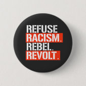 WEIGEREN RACISME REBELLENOPSTAND RONDE BUTTON 5,7 CM (Voorkant)