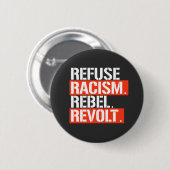 WEIGEREN RACISME REBELLENOPSTAND RONDE BUTTON 5,7 CM (Voorkant /achterkant)