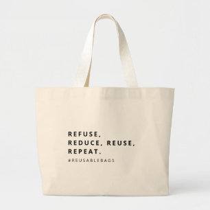 WEIGEREN, VERMINDEREN, HERHALEN, HERHALEN. Milieuv Grote Tote Bag