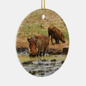 Weigering van warthogs safari keramisch ornament (Rechts)