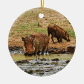 Weigering van warthogs safari keramisch ornament (Voorkant)