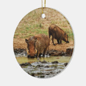 Weigering van warthogs safari keramisch ornament (Links)