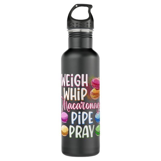 Weigh Whip Macaronage Pipe Pray Funny Macaron Bake Waterfles (Voorkant)