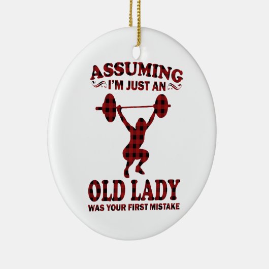 Weight Lifting Woman veronderstelt dat ik gewoon e Keramisch Ornament (Rechts)