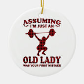 Weight Lifting Woman veronderstelt dat ik gewoon e Keramisch Ornament (Voorkant)