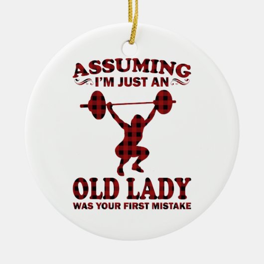 Weight Lifting Woman veronderstelt dat ik gewoon e Keramisch Ornament (Voorkant)