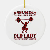 Weight Lifting Woman veronderstelt dat ik gewoon e Keramisch Ornament (Achterkant)