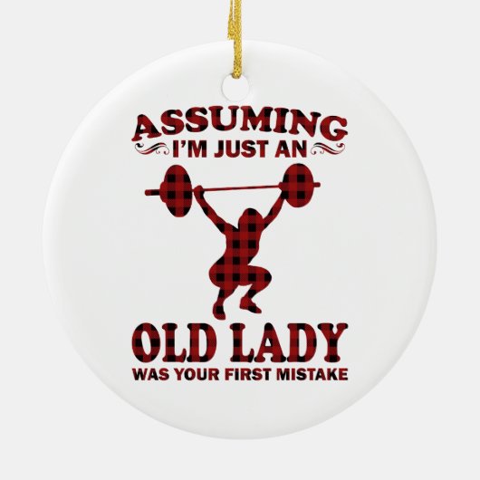 Weight Lifting Woman veronderstelt dat ik gewoon e Keramisch Ornament (Achterkant)