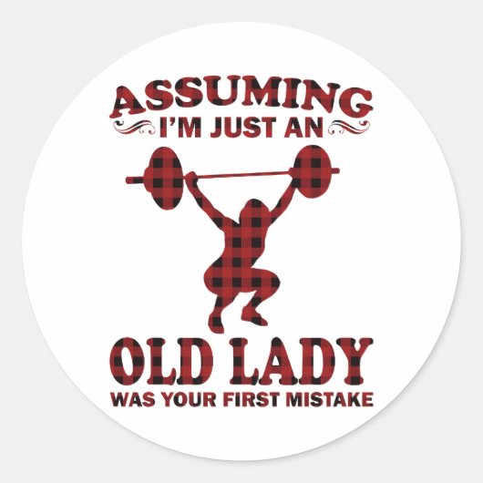 Weight Lifting Woman veronderstelt dat ik gewoon e Ronde Sticker (Voorkant)