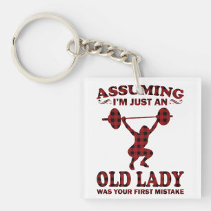 Weight Lifting Woman veronderstelt dat ik gewoon e Sleutelhanger