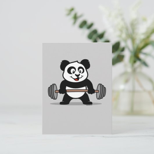 Weightlift Panda Briefkaart (Staand voorkant)