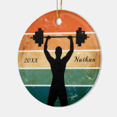 Weightlift Weightlift Weightlift Naam Jaar Keramisch Ornament (Links)