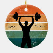 Weightlift Weightlift Weightlift Naam Jaar Keramisch Ornament (Achterkant)