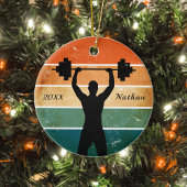 Weightlift Weightlift Weightlift Naam Jaar Keramisch Ornament
