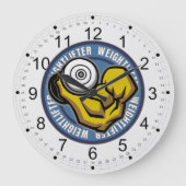 Weightlifter Barbell Curl Grote Klok (Voorkant)