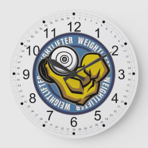 Weightlifter Barbell Curl Grote Klok