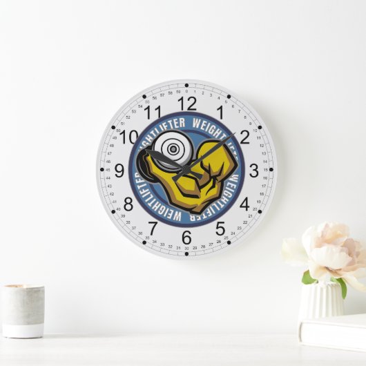 Weightlifter Barbell Curl Grote Klok (Huis)