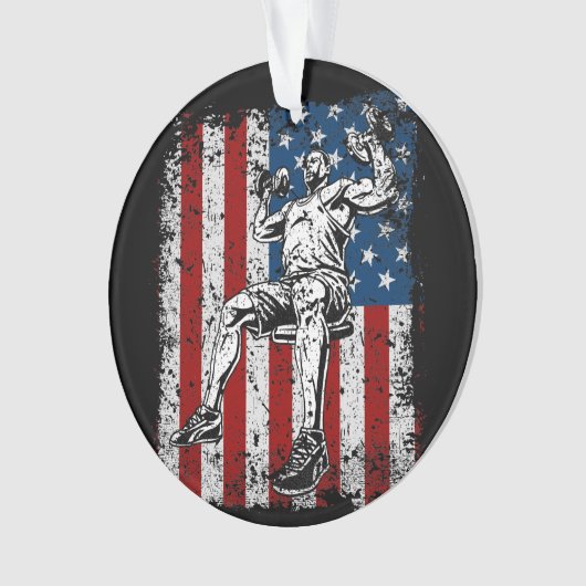 Weightlifter Dumbbell Shouler Press Ornament (voorkant)