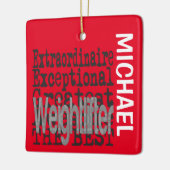 Weightlifter Extraordinaire CUSTOM Keramisch Ornament (Links)