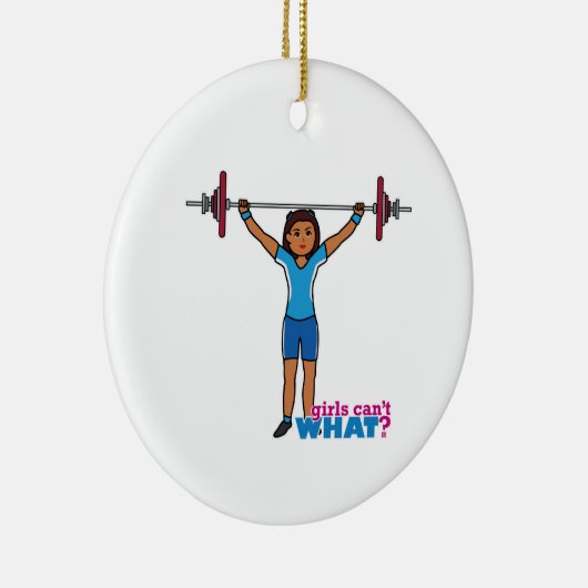 Weightlifter Girl Keramisch Ornament (Rechts)