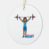 Weightlifter Girl Keramisch Ornament (Links)