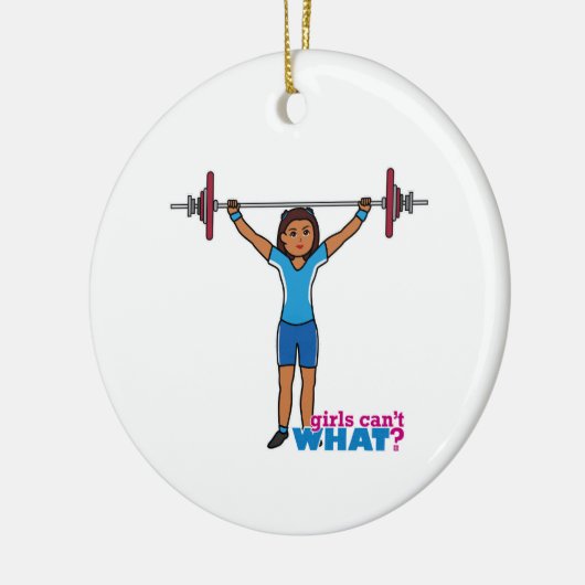 Weightlifter Girl Keramisch Ornament (Links)