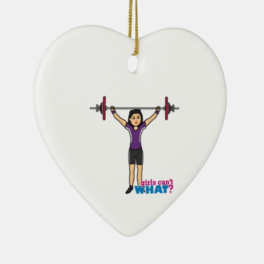 Weightlifter Girl - Medium Keramisch Ornament (Rechts)