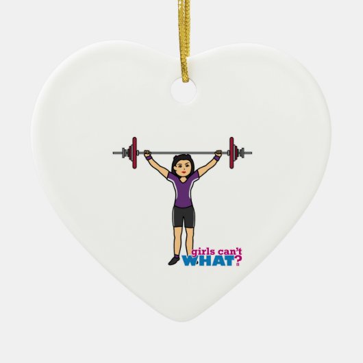 Weightlifter Girl - Medium Keramisch Ornament (Voorkant)