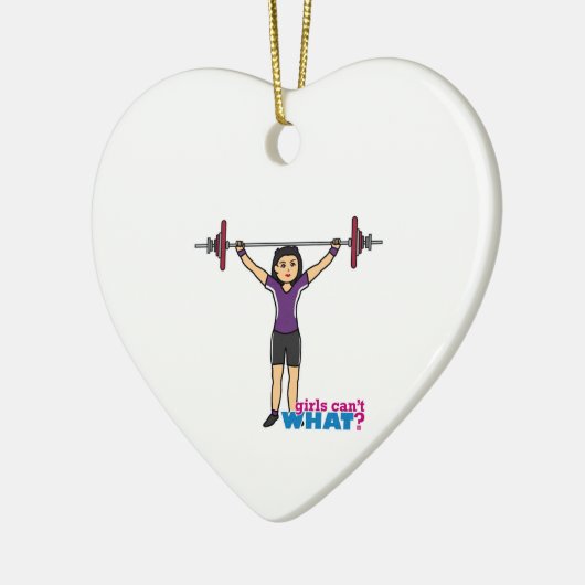 Weightlifter Girl - Medium Keramisch Ornament (Links)