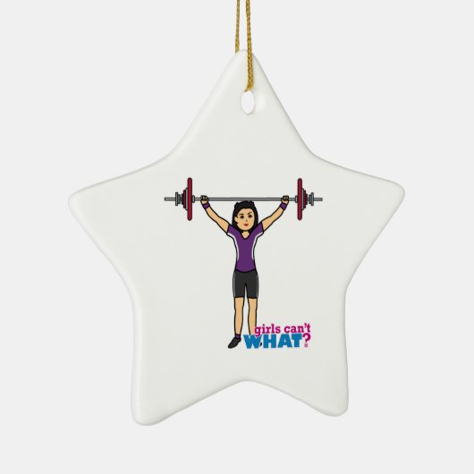 Weightlifter Girl - Medium Keramisch Ornament (Rechts)