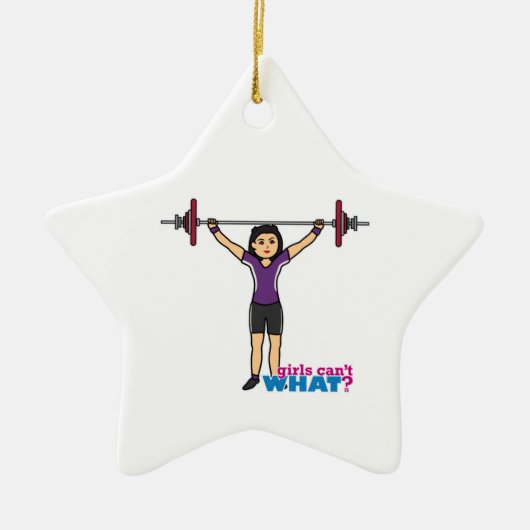 Weightlifter Girl - Medium Keramisch Ornament (Voorkant)