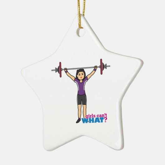 Weightlifter Girl - Medium Keramisch Ornament (Links)
