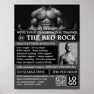 Weightlifter, Personal trainer, Gym Advertising Poster