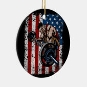 Weightlifter Preacher Curl Gym Keramisch Ornament (Rechts)